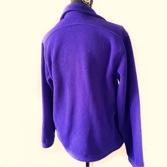 Vintage LL Bean Fleece Long Sleeve 1/4 Zip Size Small Purple Pullover High Neck - Picture 13 of 14